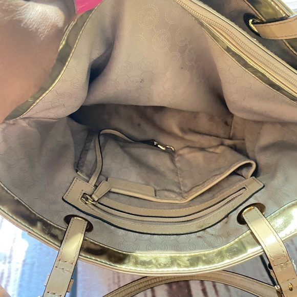 Michael Kors Gold Tote Purse - Picture 5 of 7